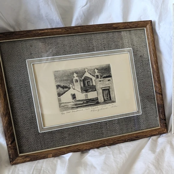 Original Artwork by Harry Engelman San Geronimo Pueblo New Mexico Scene - Picture 1 of 2